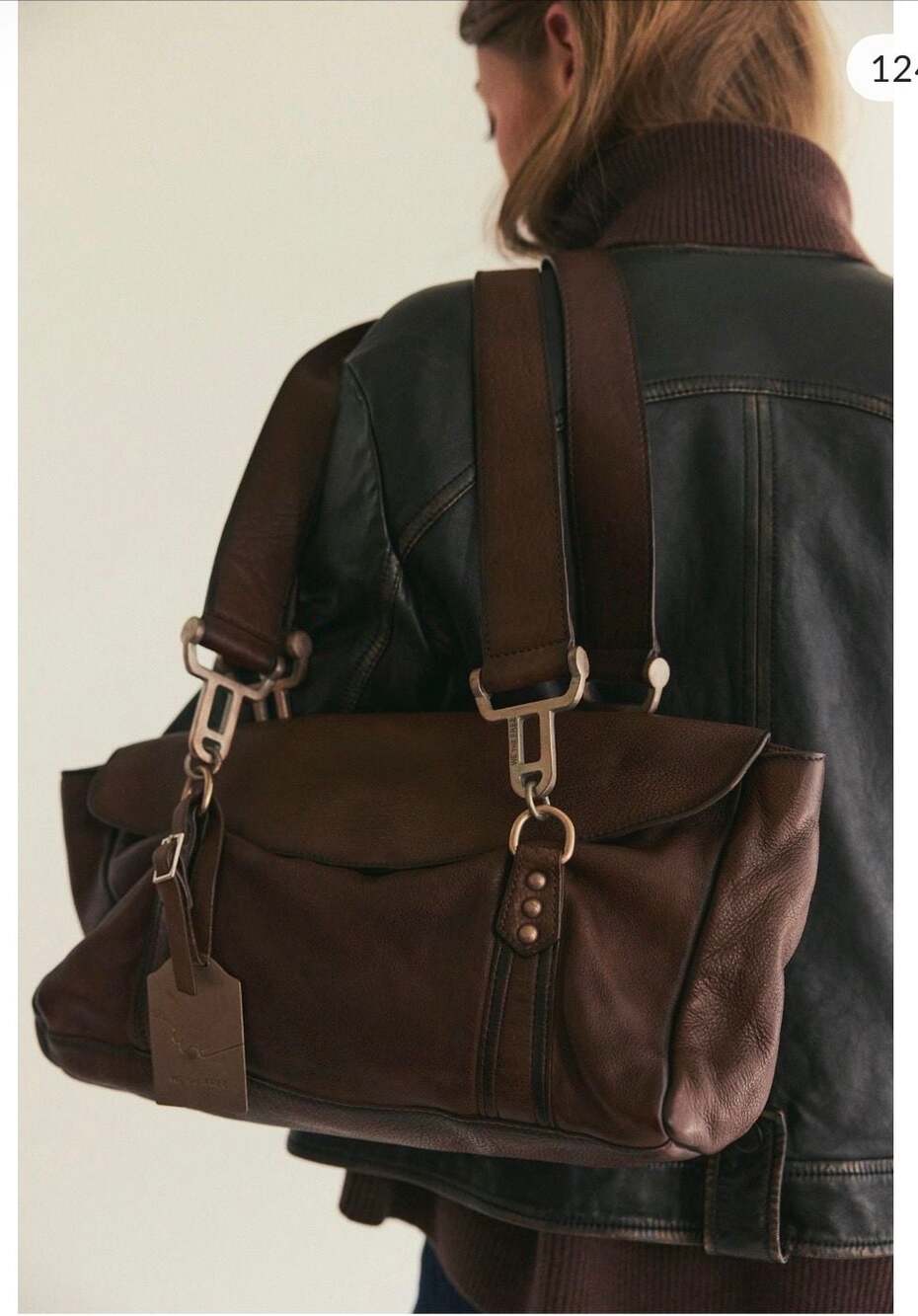 Free People We The Free Harper Shoulder Bag Espresso Brown Leather
